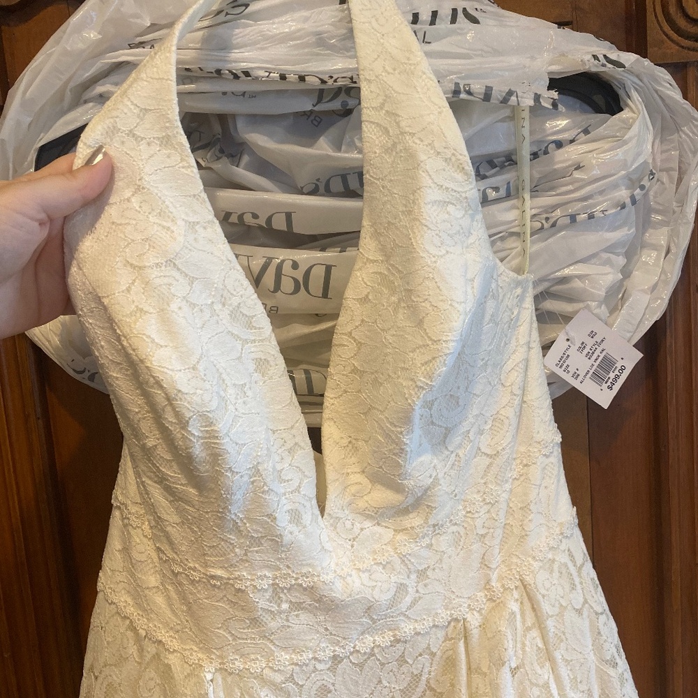 Galina Davids bridal halter lace wedding dress WG3844 ivory